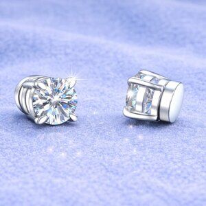 Moissanite Magnetic Earrings | No Piercing | Passes Diamond Tester